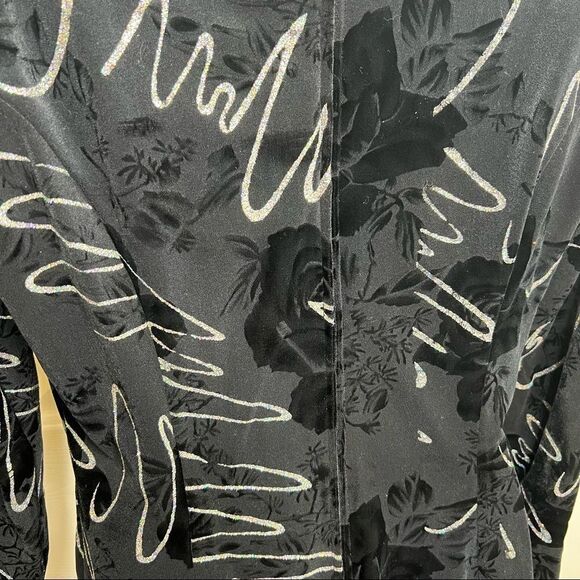 Vintage Betsy's Things Sample S/M Black Stretch Velour Silver Embellishments - Picture 3 of 11